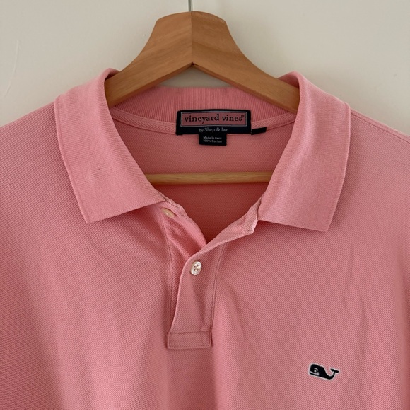 Vineyard Vines Classic Polo Shirt Men’s L Pink Whale Logo Cotton Short Sleeve - Picture 2 of 6